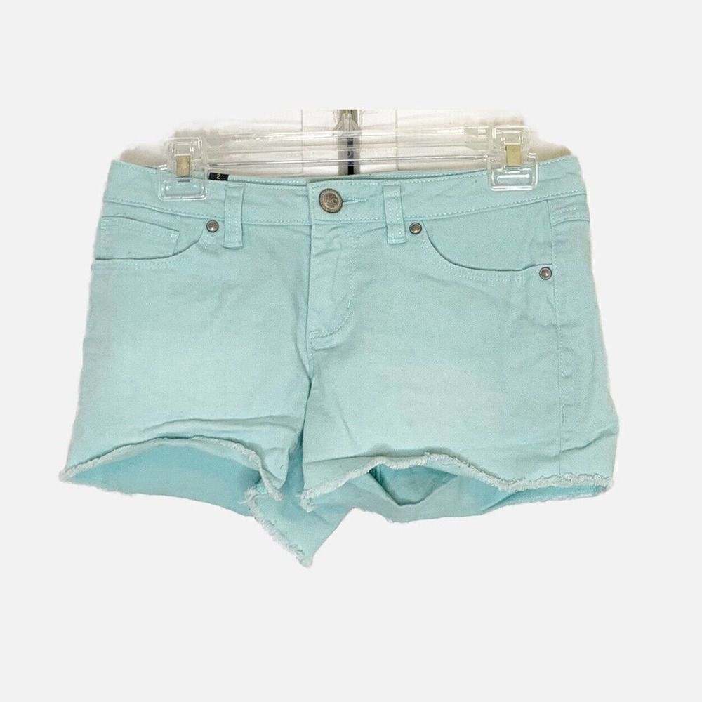 Lauren Conrad Mint Green Denim Jean Shorts Sz 2 Cutoffs GUC